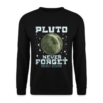 Pluton n’oublie jamais Funny Space Planet Gift - Sweat-shirt Unisexe - noir - Devant - Alina (178cm) & Michal (187cm)