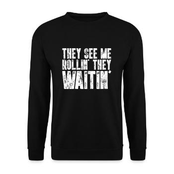 front 28611608382122678 - Unisex Sweatshirt - black - Front - Alina (178cm) & Michal (187cm)