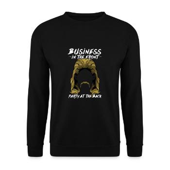 Business In The Front Party At The Back Mullet - Unisex Sweatshirt - black - Front - Alina (178cm) & Michal (187cm)