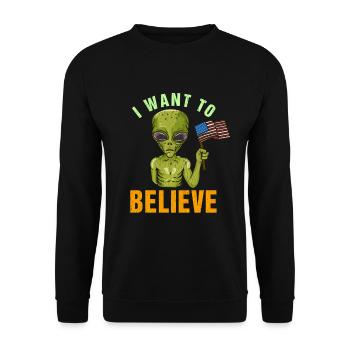Je veux croire le cadeau de geek extraterrestre martien - Sweat-shirt Unisexe - noir - Devant - Alina (178cm) & Michal (187cm)
