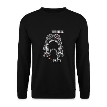 Drôle de mulet cadeau de cheveux Business Party coupe de cheveux - Sweat-shirt Unisexe - noir - Devant - Alina (178cm) & Michal (187cm)