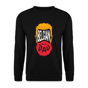 Belgian Dad - Unisex Pullover - Schwarz - Vorne - Alina (178cm) & Michal (187cm)