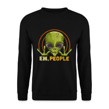 Ew People Ufo Alien Cadeau - Sweat-shirt Unisexe - noir - Devant - Alina (178cm) & Michal (187cm)