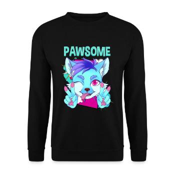Pawsome I Furry Fandom Cospaly - Unisex Pullover - Schwarz - Vorne - Alina (178cm) & Michal (187cm)