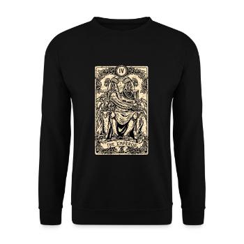 The Emperor I Goth Tarot Card I Fortune Teller - Unisex Sweatshirt - black - Front - Alina (178cm) & Michal (187cm)