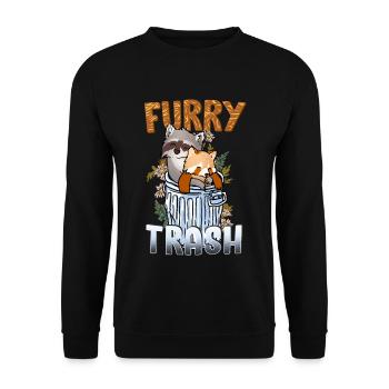 Furry Trash I Furries Convention I Anime Cosplay - Unisex Pullover - Schwarz - Vorne - Alina (178cm) & Michal (187cm)