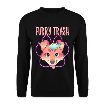 Furry Trash I Furries Convention I Anime Cosplay - Unisex Pullover - Schwarz - Vorne - Alina (178cm) & Michal (187cm)