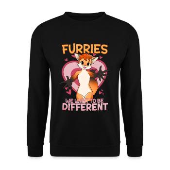 Furries we want to be different I Furries Fandom - Unisex Sweatshirt - black - Front - Alina (178cm) & Michal (187cm)