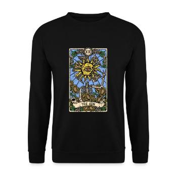 The Sun I Goth Tarot Card I Fortune Teller - Unisex Sweatshirt - black - Front - Alina (178cm) & Michal (187cm)