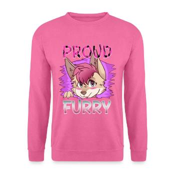 Proud Furry I Furries Cosplay Fandom - Unisex Pullover - Pink - Vorne