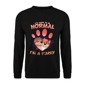 C’est difficile d’être normal, je suis un cosplay à fourrure - Sweat-shirt Unisexe - noir - Devant - Alina (178cm) & Michal (187cm)