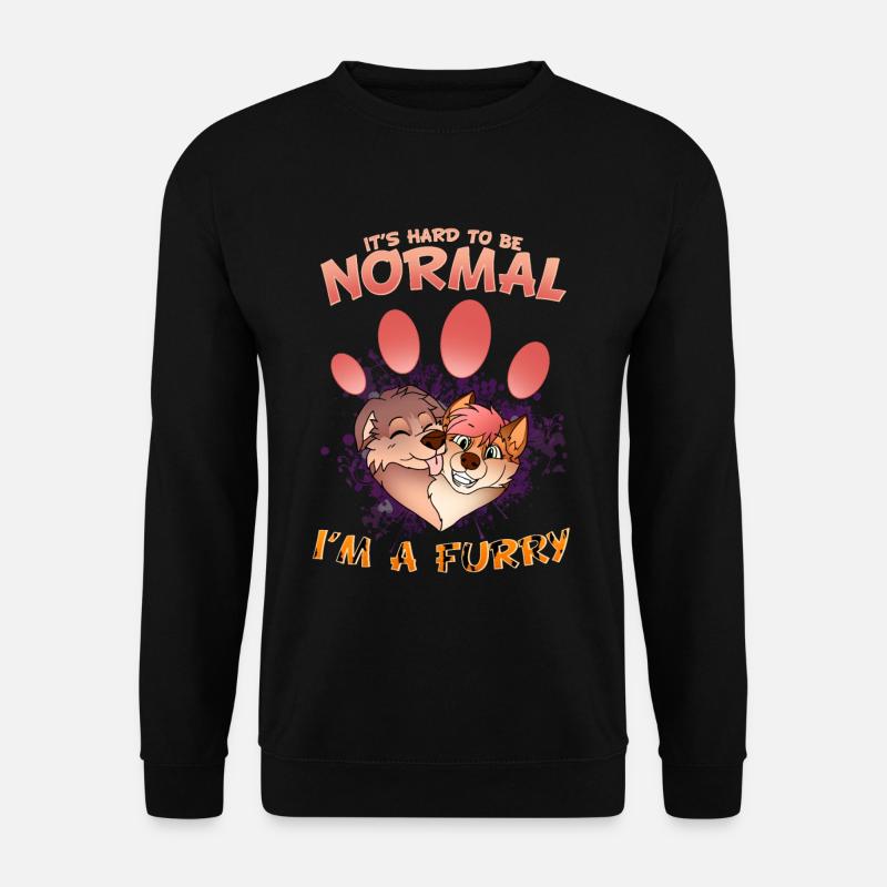 It's hard to be normal I'm a Furry I Cosplay - Unisex Pullover - Schwarz