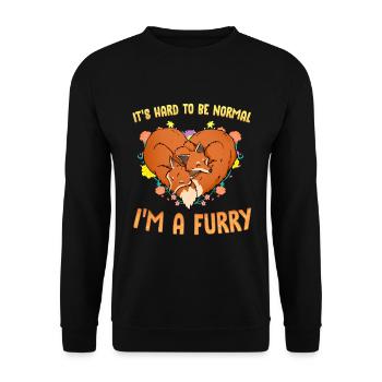 C’est difficile d’être normal, je suis un cosplay à fourrure - Sweat-shirt Unisexe - noir - Devant - Alina (178cm) & Michal (187cm)