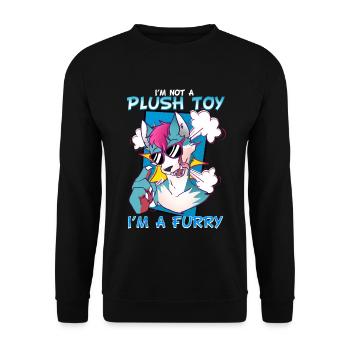 I'm not a plush toy I'm a Furry I Furries Fandom - Unisex Sweatshirt - black - Front - Alina (178cm) & Michal (187cm)