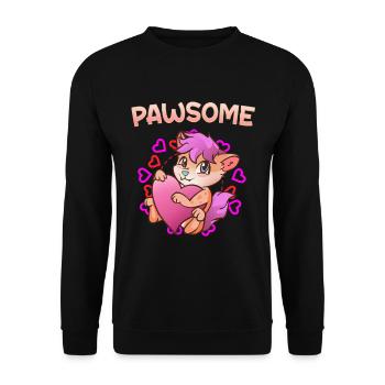 Pawsome I Furry Fandom Cospaly - Unisex Pullover - Schwarz - Vorne - Alina (178cm) & Michal (187cm)