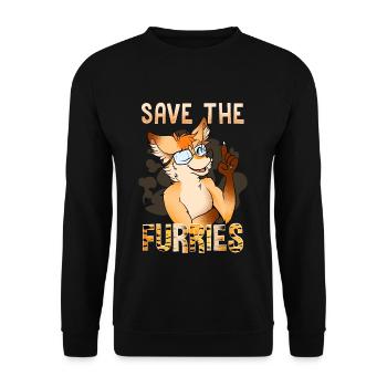 Save the Furries I Furry Fandom Anime Cosplay - Unisex Pullover - Schwarz - Vorne - Alina (178cm) & Michal (187cm)