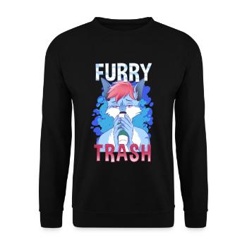 Furry Trash I Furries Convention I Anime Cosplay - Unisex Pullover - Schwarz - Vorne - Alina (178cm) & Michal (187cm)
