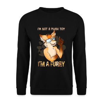 Je ne suis pas une peluche Je suis un Furry I Furries Fandom - Sweat-shirt Unisexe - noir - Devant - Alina (178cm) & Michal (187cm)