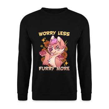 Worry less Furry more I Fursona Cosplay Fandom - Unisex Sweatshirt - black - Front - Alina (178cm) & Michal (187cm)
