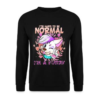It's hard to be normal I'm a Furry I Cosplay - Unisex Pullover - Schwarz - Vorne - Alina (178cm) & Michal (187cm)