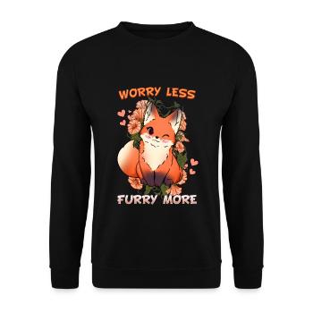 Worry less Furry more I Fursona Cosplay Fandom - Unisex Sweatshirt - black - Front - Alina (178cm) & Michal (187cm)