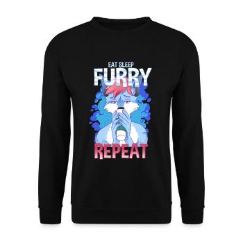 Manger Dormir Furry Répéter I Furries Fandom Cosplay - Sweat-shirt Unisexe - noir - Devant - Alina (178cm) & Michal (187cm)
