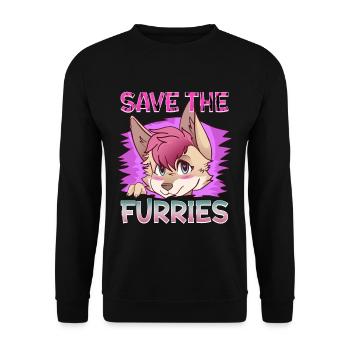 Save the Furries I Furry Fandom Anime Cosplay - Unisex Sweatshirt - black - Front - Alina (178cm) & Michal (187cm)