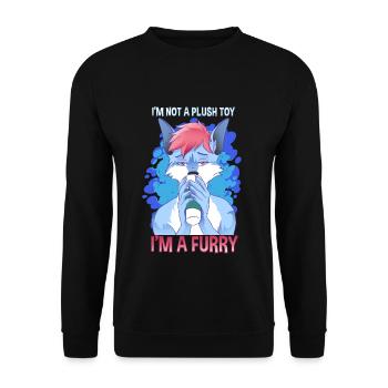 I'm not a plush toy I'm a Furry I Furries Fandom - Unisex Sweatshirt - black - Front - Alina (178cm) & Michal (187cm)