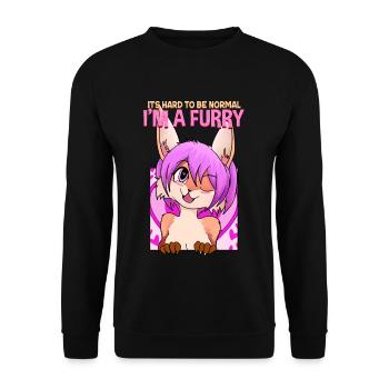 C’est difficile d’être normal, je suis un cosplay à fourrure - Sweat-shirt Unisexe - noir - Devant - Alina (178cm) & Michal (187cm)