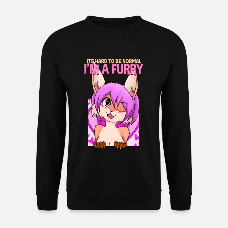 It's hard to be normal I'm a Furry I Cosplay - Unisex Pullover - Schwarz