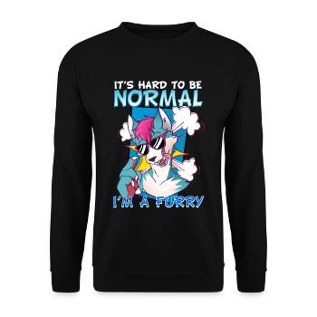 C’est difficile d’être normal, je suis un cosplay à fourrure - Sweat-shirt Unisexe - noir - Devant - Alina (178cm) & Michal (187cm)