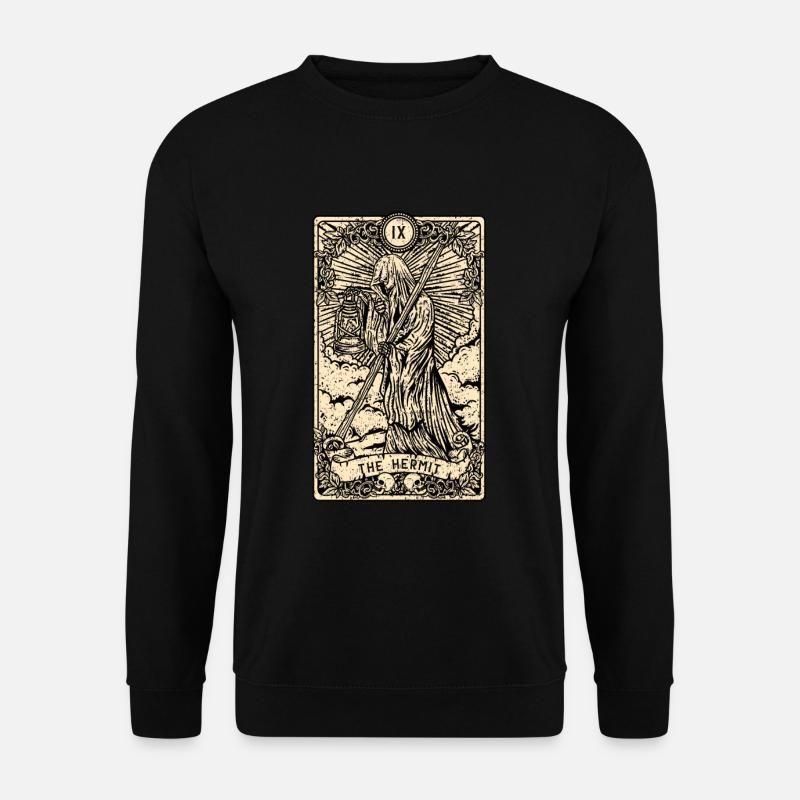 The Hermit I Witchcraft Tarot Card I Fortune - Unisex Pullover - Schwarz