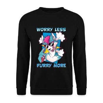 Worry less Furry more I Fursona Cosplay Fandom - Unisex Sweatshirt - black - Front - Alina (178cm) & Michal (187cm)