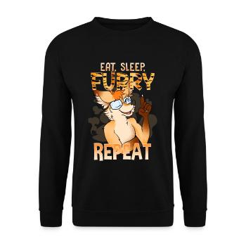 Manger Dormir Furry Répéter I Furries Fandom Cosplay - Sweat-shirt Unisexe - noir - Devant - Alina (178cm) & Michal (187cm)