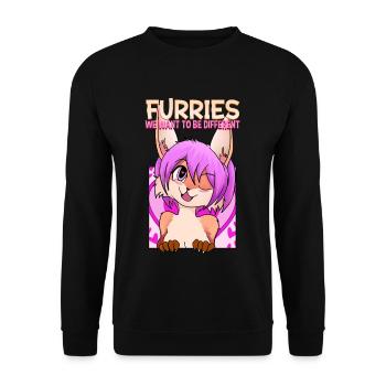 Furries we want to be different I Furries Fandom - Unisex Sweatshirt - black - Front - Alina (178cm) & Michal (187cm)