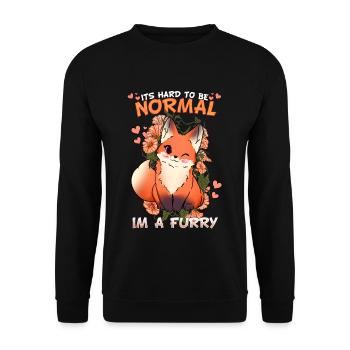 C’est difficile d’être normal, je suis un cosplay à fourrure - Sweat-shirt Unisexe - noir - Devant - Alina (178cm) & Michal (187cm)