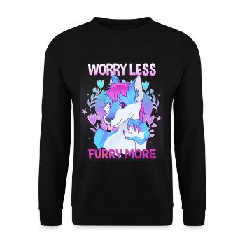 S’inquiéter moins Furry plus I Fursona Cosplay Fandom - Sweat-shirt Unisexe - noir - Devant - Alina (178cm) & Michal (187cm)