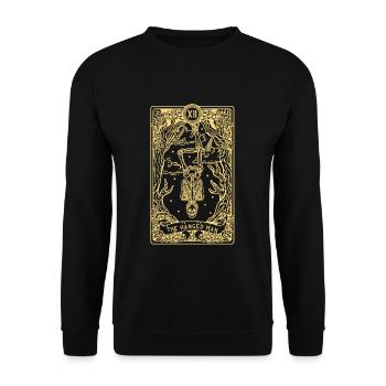 The Hanged Man I Goth Tarot Card I Fortune Teller - Unisex Sweatshirt - black - Front - Alina (178cm) & Michal (187cm)