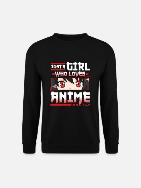 Just A Girl Who Loves Anime Cosplay Girls Costume - Unisex Sweatshirt - black