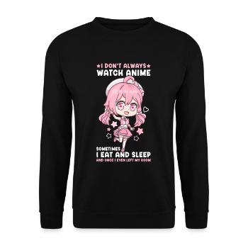 I Don't Always Watch Anime I Manga Kawaii Otaku - Unisex Pullover - Schwarz - Vorne - Alina (178cm) & Michal (187cm)