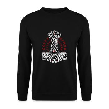 Mjolnir Hammer of God Norse Mythology viking - Unisex Pullover - Schwarz - Vorne - Alina (178cm) & Michal (187cm)
