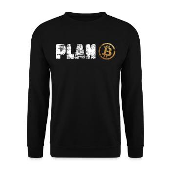Plan B Bitcoin Krypto Crypto BTC - Sweat-shirt Unisexe - noir - Devant - Alina (178cm) & Michal (187cm)