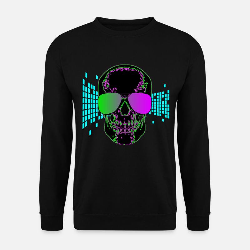 Disco Skull Party Skull 3d - Unisex Pullover - Schwarz