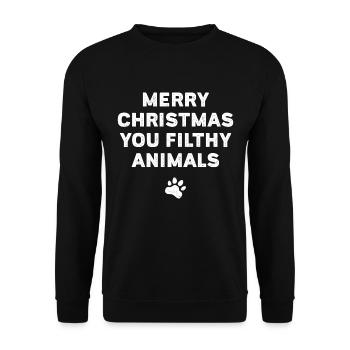 Joyeux Noël vous les animaux sales - Sweat-shirt Unisexe - noir - Devant - Alina (178cm) & Michal (187cm)