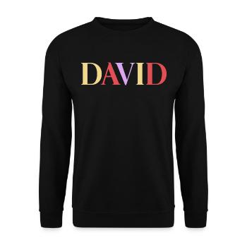 Prénom Homme Espagnol David - Sweat-shirt Unisexe - noir - Devant - Alina (178cm) & Michal (187cm)