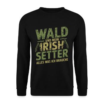Wald und mein Irish Setter - Unisex Pullover - Schwarz - Vorne - Alina (178cm) & Michal (187cm)
