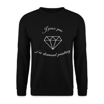 j'peux pas j'ai diamond painting - Sweat-shirt Unisexe - noir - Devant - Alina (178cm) & Michal (187cm)