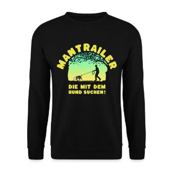 Mantrailer - die mit dem Hund suchen Mann Stafford - Unisex Pullover - Schwarz - Vorne - Alina (178cm) & Michal (187cm)