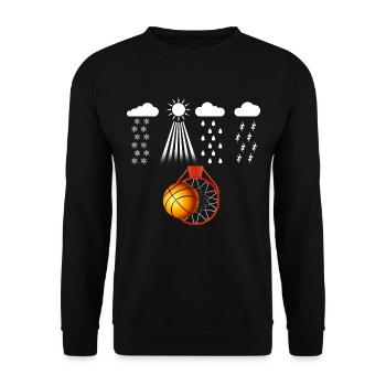 Basketball und Basketball-Humor-Sport - Unisex Pullover - Schwarz - Vorne - Alina (178cm) & Michal (187cm)