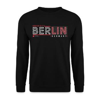 Berliner Urban City Style Fan Reise Streetwear - Unisex Pullover - Schwarz - Vorne - Alina (178cm) & Michal (187cm)